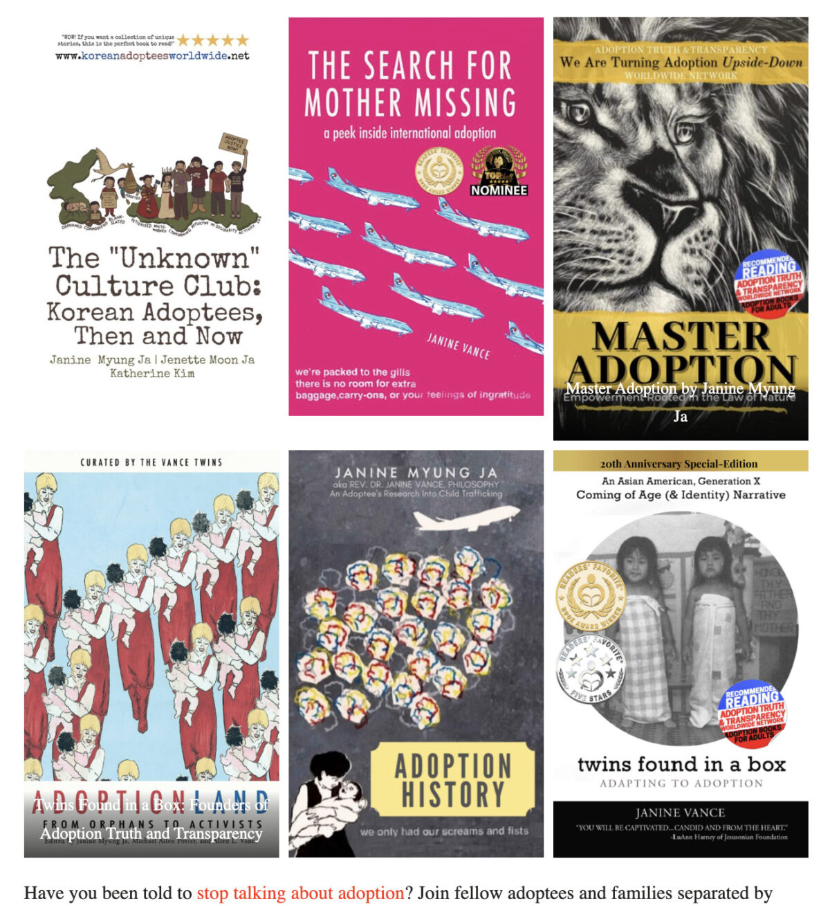 Rare Adoption Books for Adults compiled and curated by Adoption Truth and Transparency