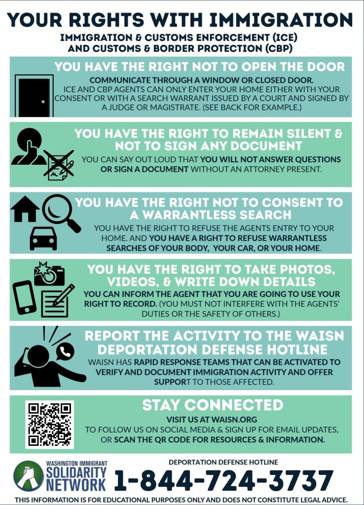 Your Rights With Immigration: WA Immigrant Solidarity Network