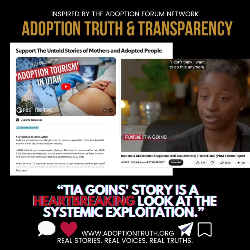 Tia Goins - GoFundMe - Adoption Truth